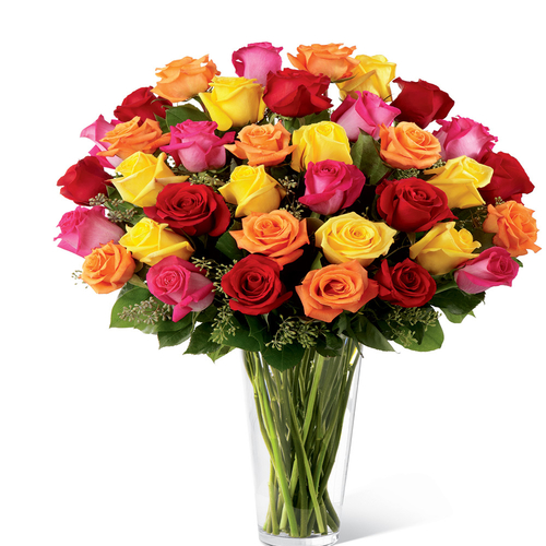 24 Bright Spark Roses Bouquet