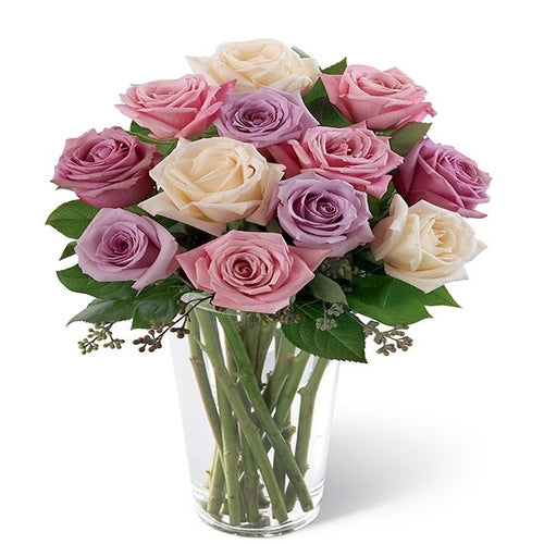 24 Pastel Roses Bouquet